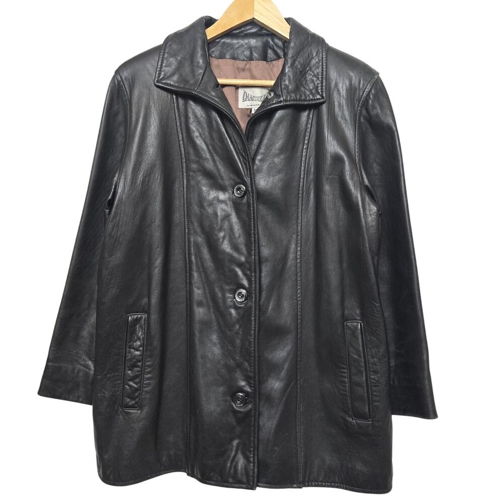 Damselle Womens Vtg USA 90s Quiet Luxury Buttery Soft Genuine Leather Jacket M